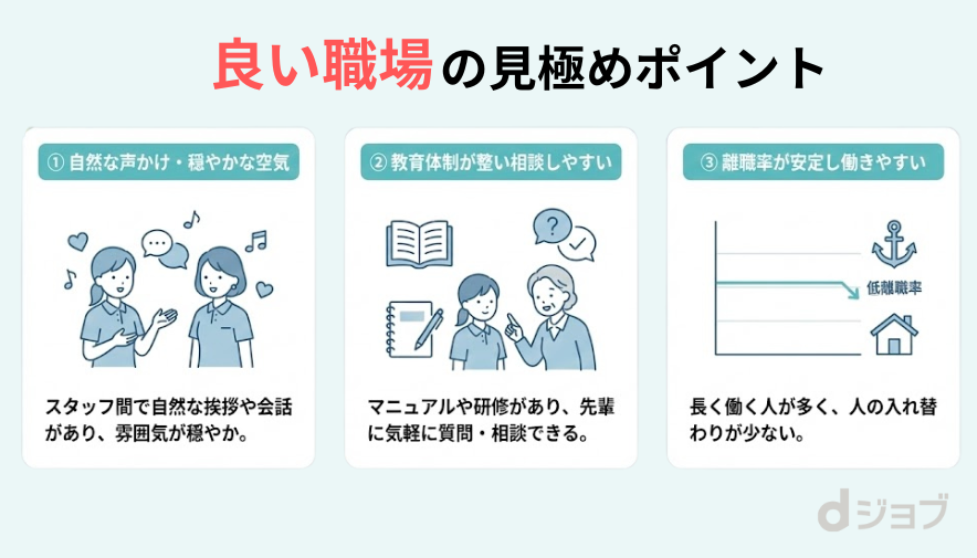 人間関係の良い介護職現場の見極めポイント