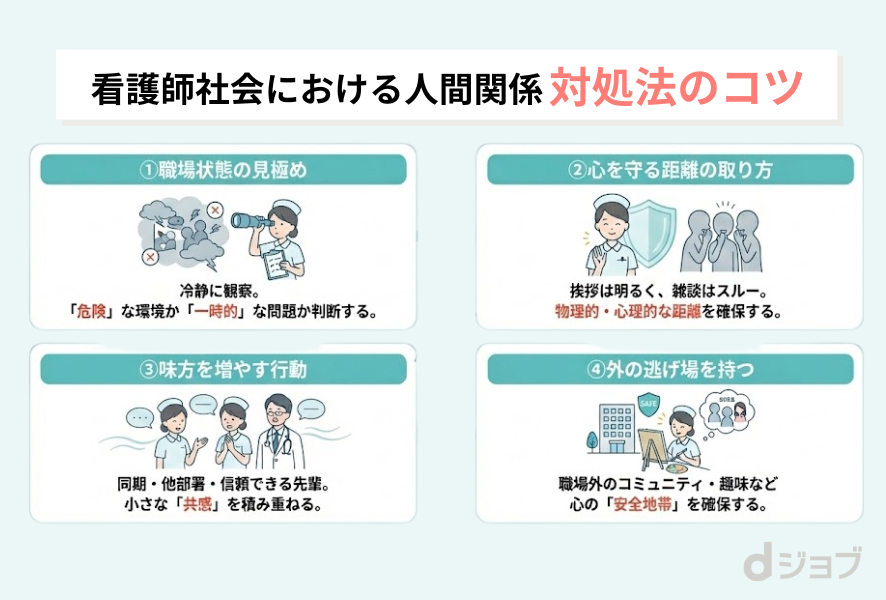 看護師社会における人間関係の対処法のコツ