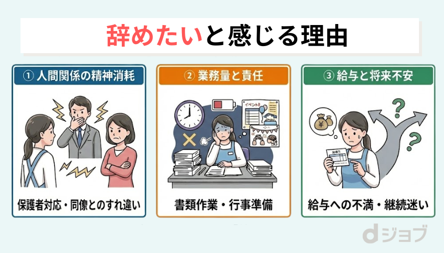 保育士辞めたいと感じる理由