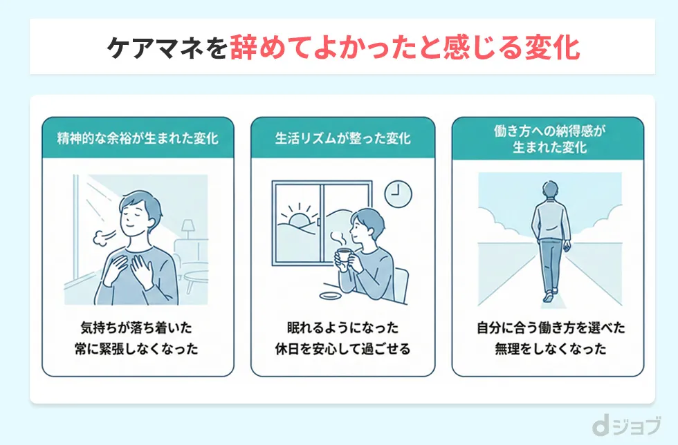 ケアマネを辞めてよかったと感じる変化