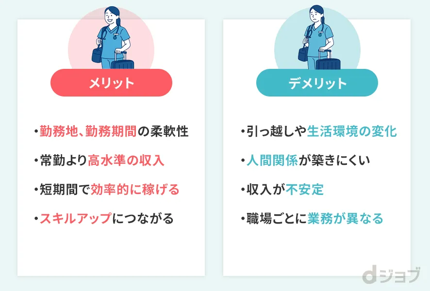 トラベルナースのメリットデメリット