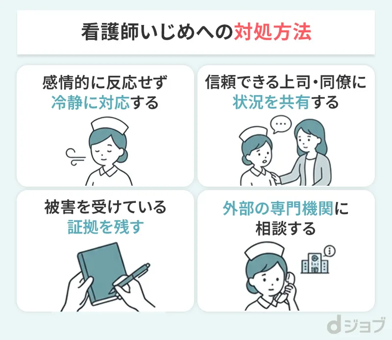 看護師のいじめの対処法をまとめた画像