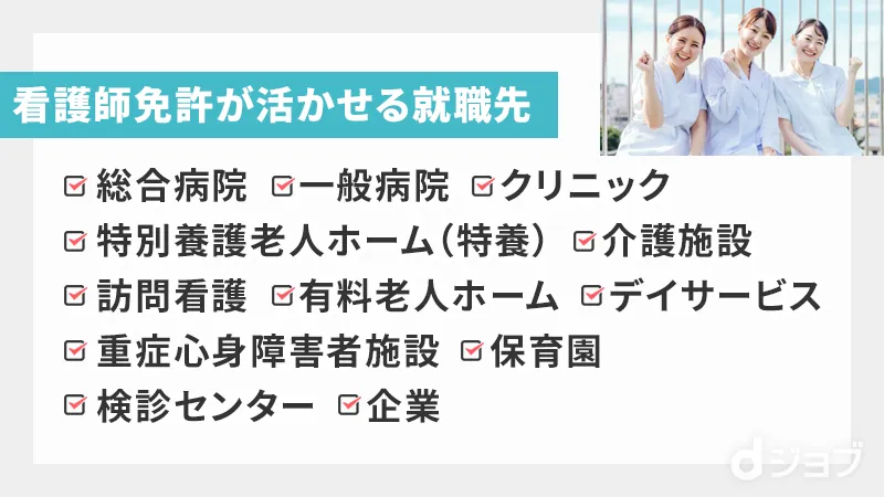 看護師免許が活かせる就職先一覧