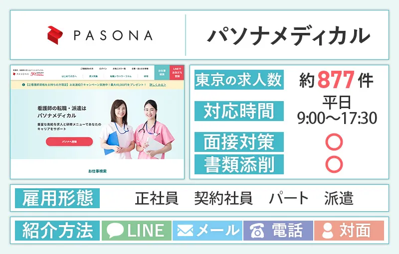 パソナメディカルの公式サイト画像