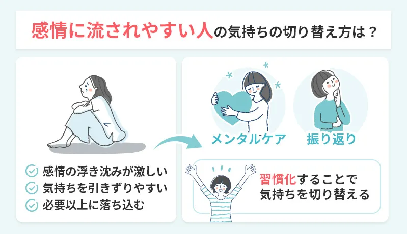感情に流されやすい看護師の気持ちの切り替え方をまとめた画像