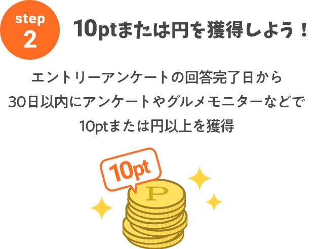 10ptまたは円を獲得しよう！