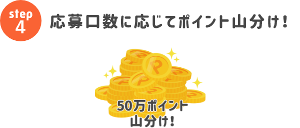 応募口数に応じてポイント山分け！