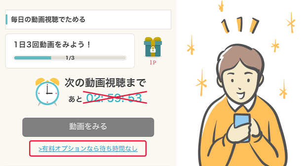 毎日の動画視聴でためる