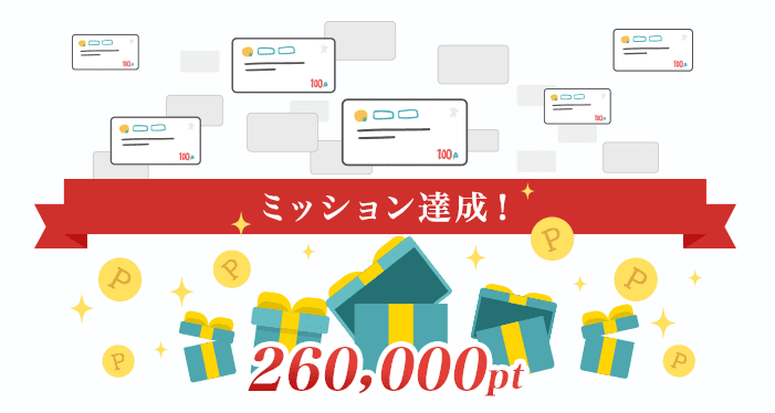 ミッション達成で260,000ポイント山分け